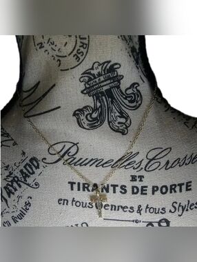 ✨ NWT Authentic SYGY Dainty Gold Cross Necklace | Iced CZ Minimalist Pendant